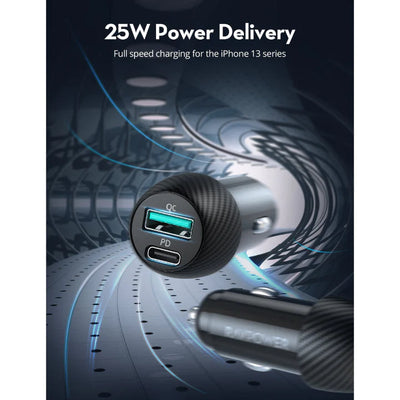 شاحن سيارة RavPower RP-VC030 PD Pionner 49W ثنائي المنفذ - أسود