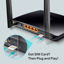 تي بي-لينك AC750 جهاز التوجيه ثنائي النطاق WIFI 4G LTE - MR200 - أسود