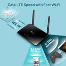 تي بي-لينك AC750 جهاز التوجيه ثنائي النطاق WIFI 4G LTE - MR200 - أسود