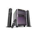 مكبر صوت متعدد الوسائط F&D 2.1 قناة 70 واط، مكبرات صوت لاسلكية بتقنية البلوتوث، مكبر صوت للتلفزيون مع منفذ USB، سمات LED متعددة الألوان، جهاز تحكم عن بعد T-200X - أسود