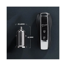 شاحن سيارة Joyroom صغير 45 واط مزود بحلقة سحب معدنية، ومنافذ شحن سريع USB-A وUSB-C - رمادي داكن