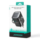 Joyroom 65w Gan Charger With Built-in-Retractable Cable - Black