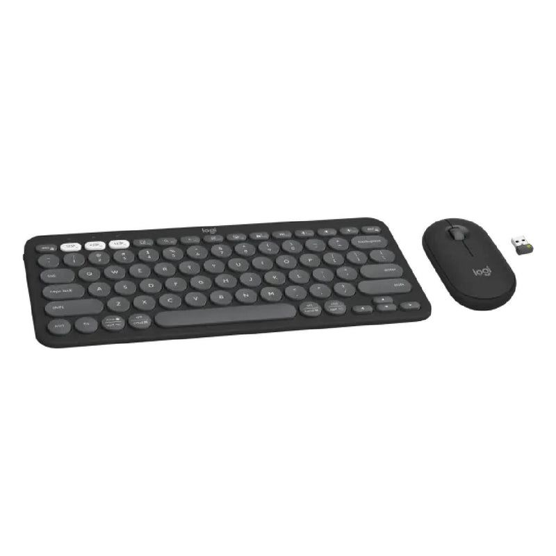 Logitech Pebble 2 Combo Slim, multi-device Bluetooth® keyboard and mouse with customizable keys and button -Black