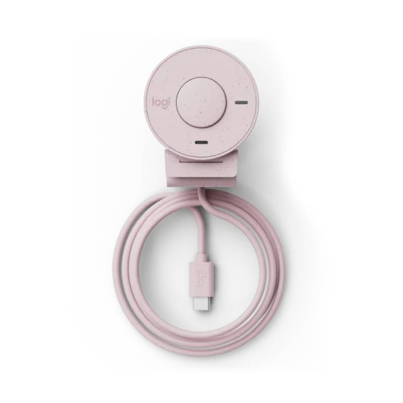 Logitech Brio 300 Full HD A 1080p webcam with auto light correction, noise-reducing mic, and USB-C connectivity - Pink