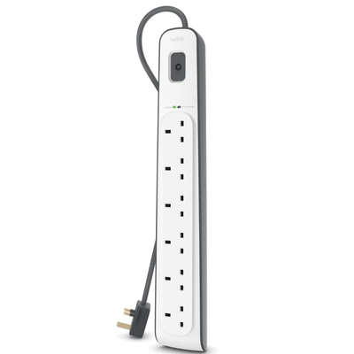 Belkin Surge master Surge Protector 6 Way Outlet 2m - White