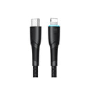 جوي روم كابل شحن سريع 30 وات، USB-C إلى Lightning، بطول 1 متر، متين وقوي - أسود