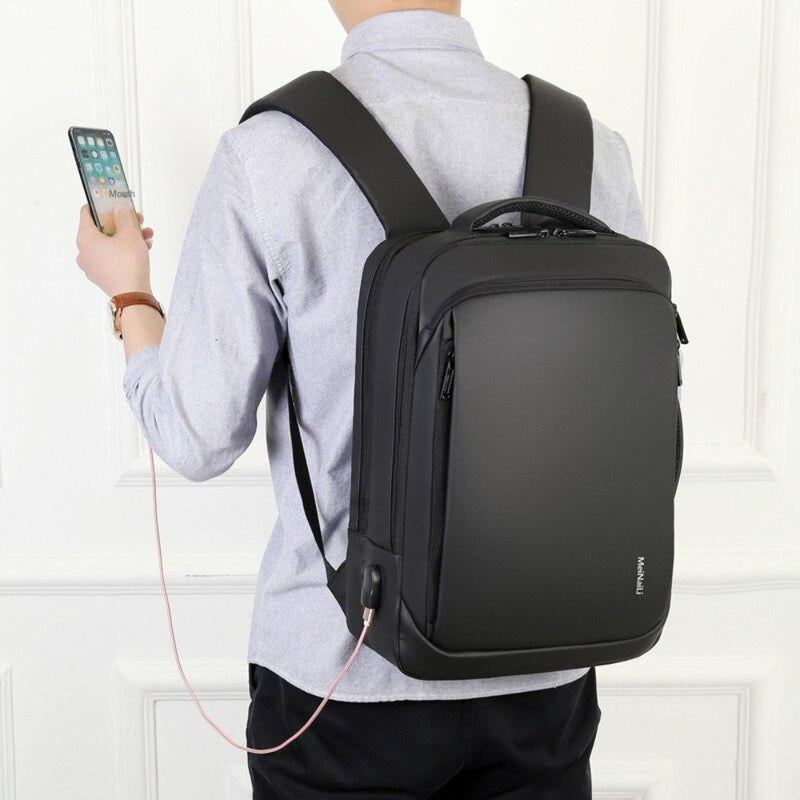 MEINAILI 1901 15.6-inch Laptop Backpack With USB Outport - Black
