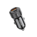 شاحن سيارة بورودو ثنائي المنفذ 50 وات PD 20 وات QC 30 وات - أسود