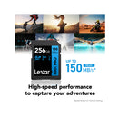 Lexar 800x Pro SDXC UHS-1 256GB 150MB/s V30 (LSD0800P256G-BNNNG) - Black