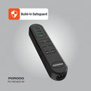 موزع شحن USB متعدد المنافذ من بورودو بقوة 50 وات، 6 منافذ USB-C و3 منافذ USB-A - أسود