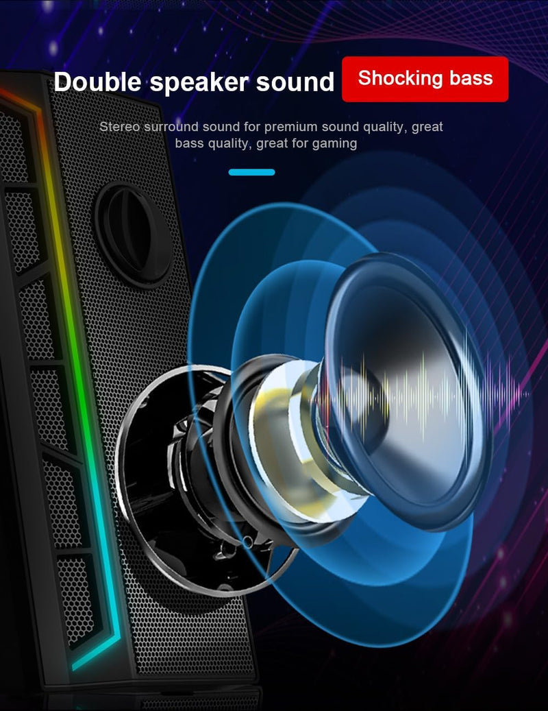 Redragon GS580 CALLIOPE RGB Desktop Gaming Speaker – 5W x 2.0 Channel – Classics Knob