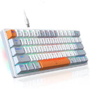 Redragon Akali Gaming Mechanical Keyboard Mini Wired Compact With RGB Backlit Hot-Swappable Red Switch - White/Grey