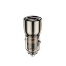 WIWU WI-QC012 95W PD+QC KIRSITE GEEK FAST CAR CHARGER USB+TYPE-C - TRANSPARENT BLACK