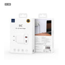 ويوو واي-يو021 إس آي سي شاحن PD+QC سريع 30 وات بثلاثة منافذ (USB-C+ لايتنج + USB-A) - أبيض