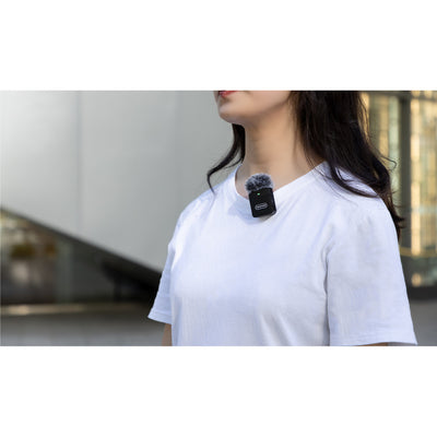 ميكروفون لاسلكي سارامونيك بلينك 100 B6 ثنائي الاستخدام، مناسب لهواتف iPhone ١٥، وأجهزة أندرويد، وأجهزة آي باد، وأجهزة الكمبيوتر، مع منفذ USB-C