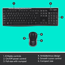 Logitech Combo Keyboard & Mouse Wireless Compo MK270 Arabic Layout - Black - MoreShopping - PC Mouse Compo - Logitech