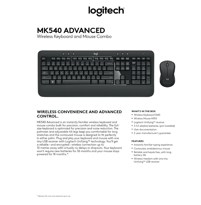 Logitech Wireless Keyboard and Mouse Combo MK540 - MoreShopping - PC Mouse Compo - Logitech