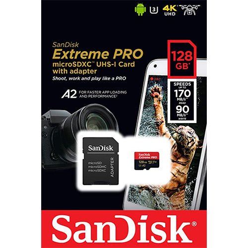 SanDisk Extreme Pro microSDXC card 128 GB - MoreShopping - SD Cards - SanDisk
