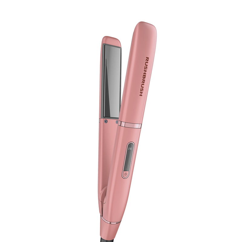 Rush Brush X1 Lite Straightener, PTC Heater for Fast Heat Up, Automatic Lock  - Rose Gold