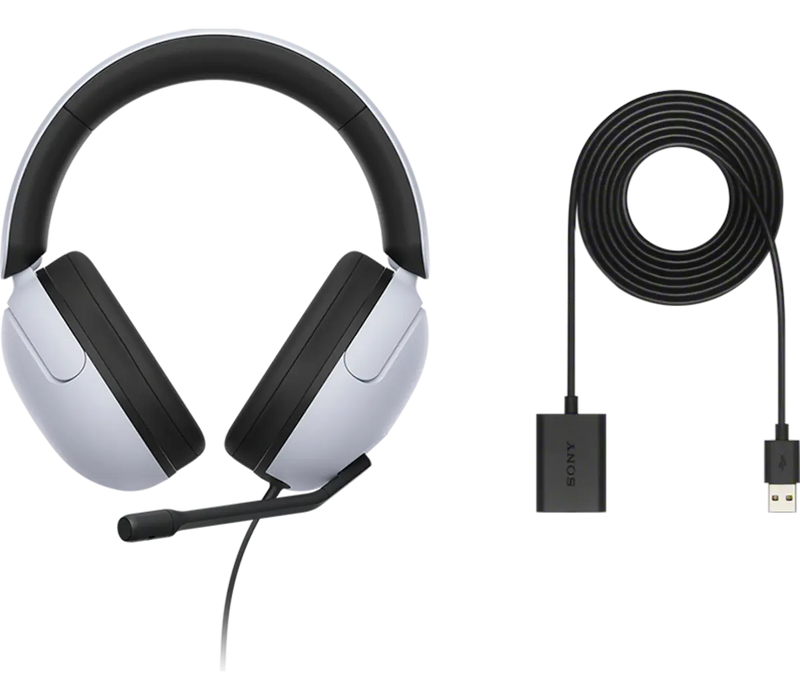 Sony INZONE H3 Wired Gaming Headset, Over ear Headphones with 360 Spatial Sound, MDR G300 - White