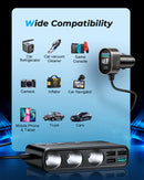 Joyroom 9 in 1 car charger 154W 5x USB-A / USB-C / 3x cigarette lighter socket PD QC PPS - JR-CL06 - Black