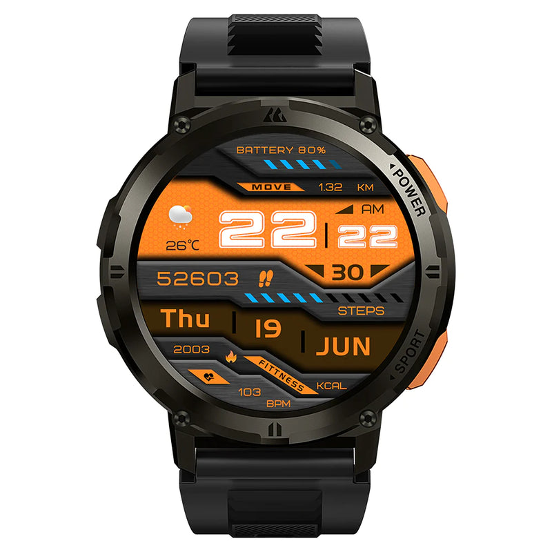KOSPET TANK T2 Smartwatch Double Staps(stainless steel & silicon) - Black Special Edition