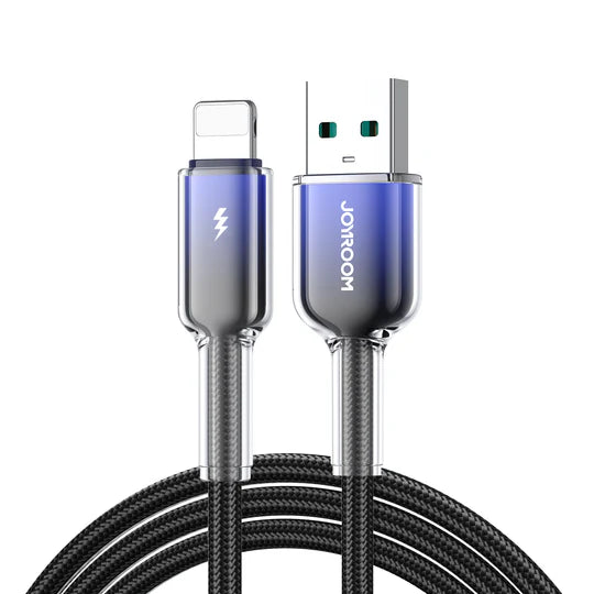 Joyroom Crystal Clear Series 3A USB-A to Lightning cable 1.2m - S-A42 - Black