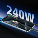 Recci Cable Voyage Series Type-C To Type-C PD 240W, Charging Cable 1.5M - Black