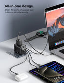 شاحن حائطي للسفر عالمي من Joyroom، 17 وات، USB-C + 3 منافذ USB-A مع منفذ تيار متردد - JR-TCW01 - أسود 