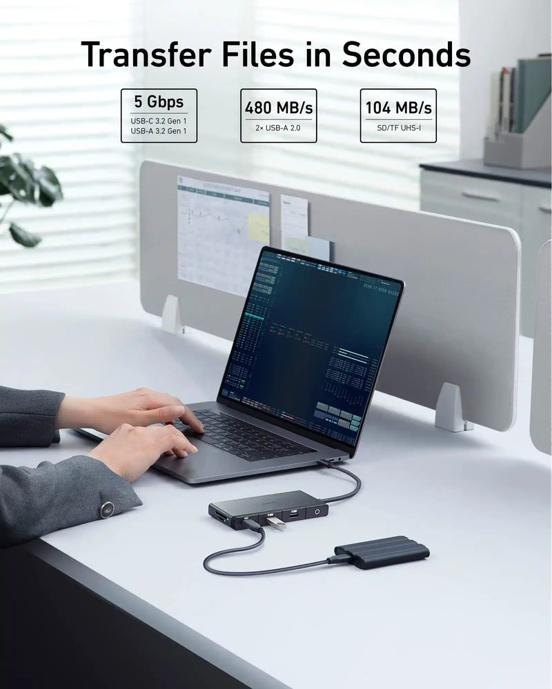 Anker 552 USB-C Hub 9-in-1 4K HDMI, A8373H11 - Black