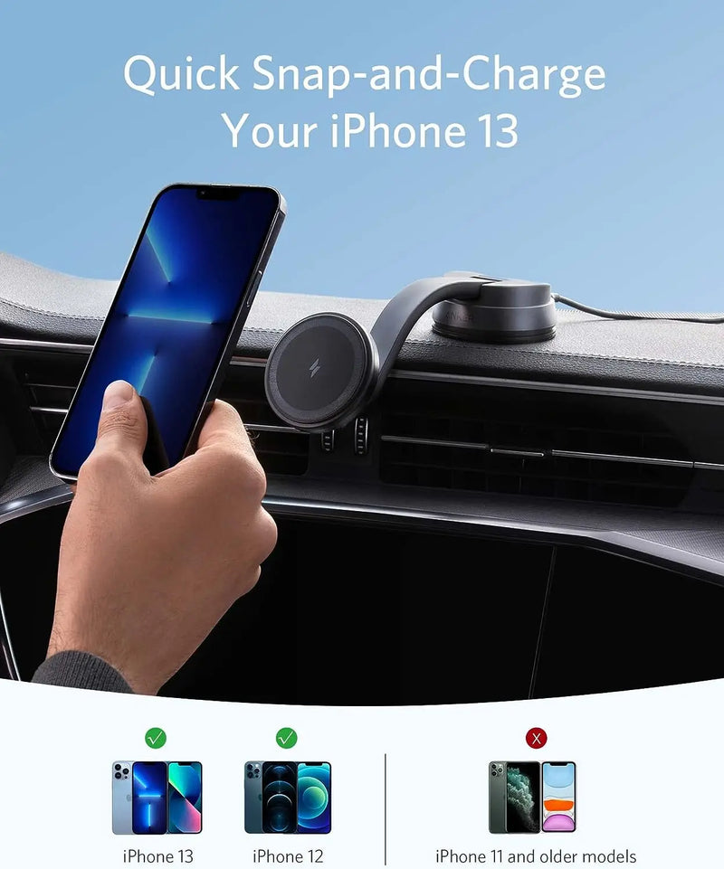 Anker 613 Magnetic Wireless Charger MagGo Car Charging Mount 10W - Black | B2930G11