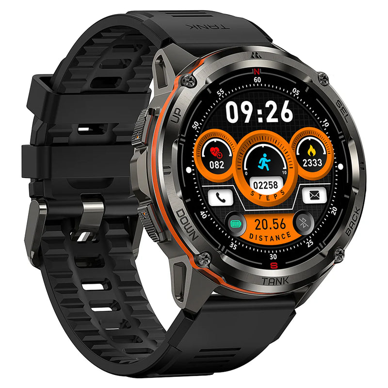 Kospet Tank T3 Ultra Smart Watch, AMOLED, Up to 15 days Battery Life, 5 ATM & IP69K (Dive-proof) Water-resistance - Black