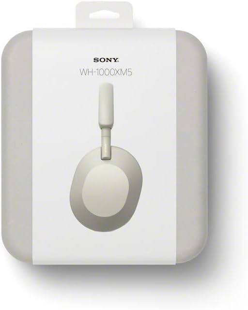 Sony WH-1000XM5 Noise Cancelling Wireless Over-Ear Headphones, Bluetooth, Clear Call Quality, Hi-Res, Up to 30hr Battery Life - Silver