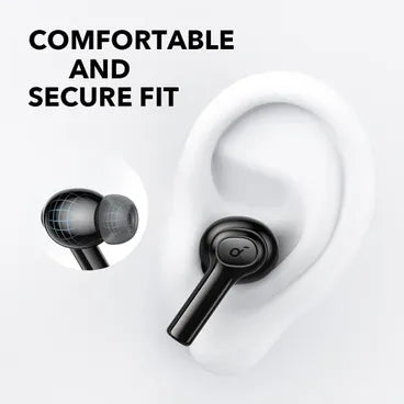 Anker Soundcore R100 true wireless earbuds 10mm dynamic drivers with bassup technology, 28h playtime, ipx5 waterproof, 2 mics for clear calls, secure fit