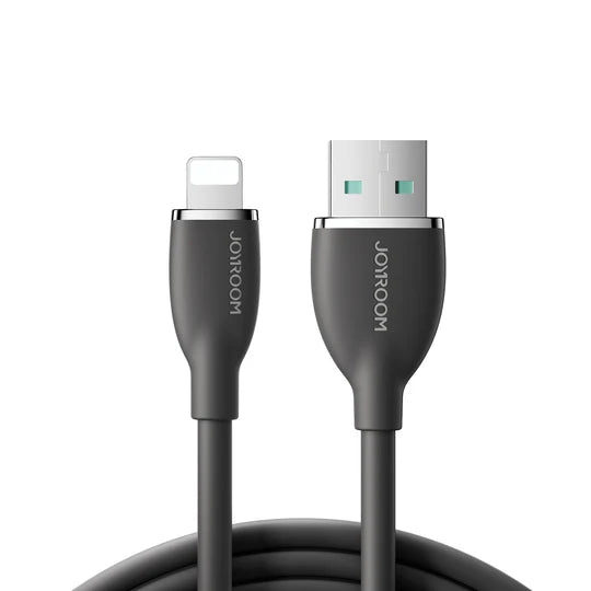 JOYROOM 3A USB-A to Lightning Liquid Silicone Fast Charging Data Cable, 1.2m - SA29-AL3 - Black