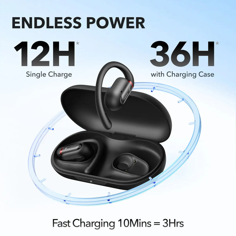 Anker Soundcore V30i Open-Ear Earbuds, Ultra Comfortable, All-Day Companion, IPX5 Water Resistant  - A3873H11 - Black