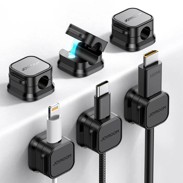 Joyroom JR-ZS368 magnetic cable organizer, Magnetic clip, easy to use, easy to conceal - Black