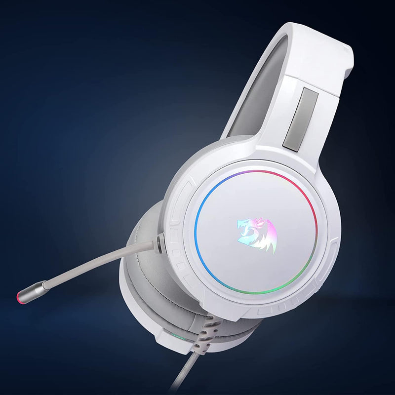 Redragon H270 MENTO RGB Gaming Headset Stereo, Comfortable Design, RGB Lighting - White