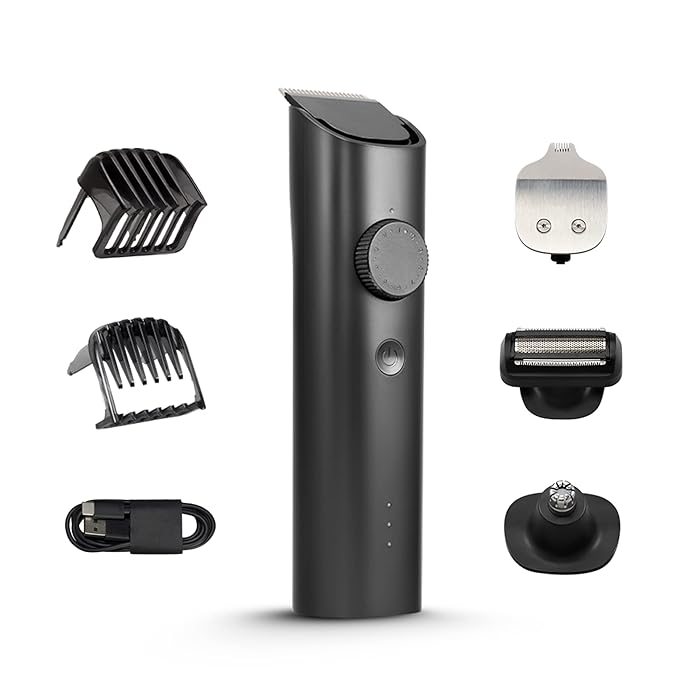 Xiaomi Grooming Kit, (Trimmer Kit) All-In-One Professional Styling trimmer, Body Groomer, Nose & Ear Hair Trimming blade, Beard Comb, 40 Length Settings, 0.5mm Precision - Black