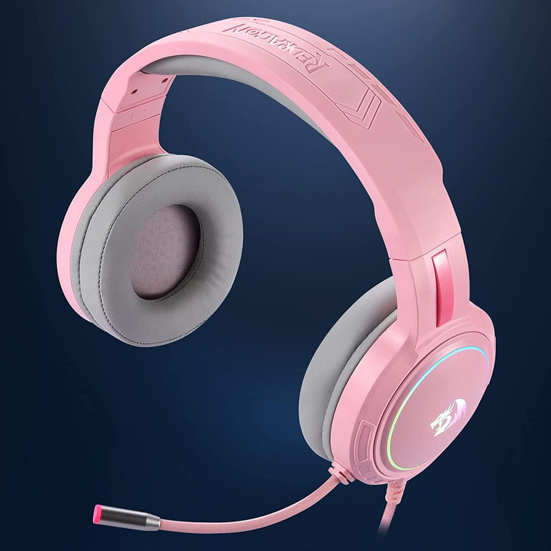 Redragon H270 MENTO RGB Gaming Headset Stereo, Comfortable Design, RGB Lighting - Pink