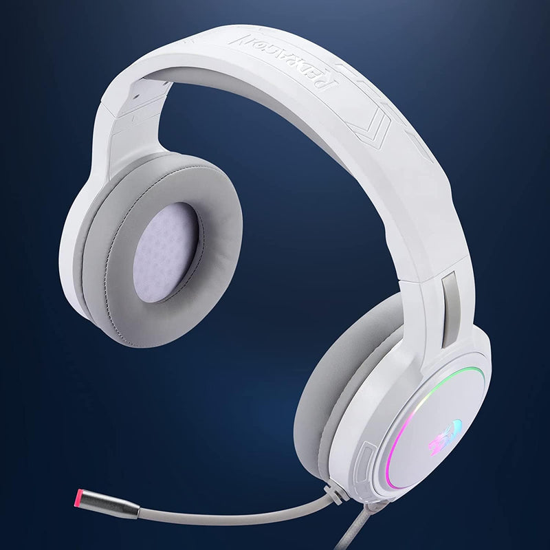 Redragon H270 MENTO RGB Gaming Headset Stereo, Comfortable Design, RGB Lighting - White