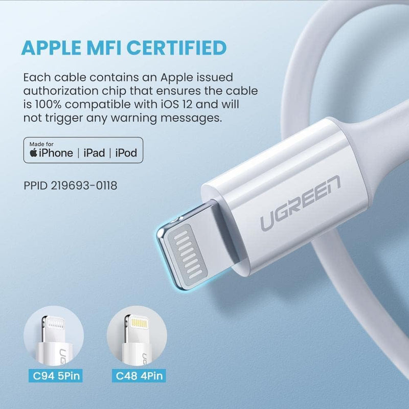 Ugreen USB-C to lightning m/m cable 2m - 60749 - White