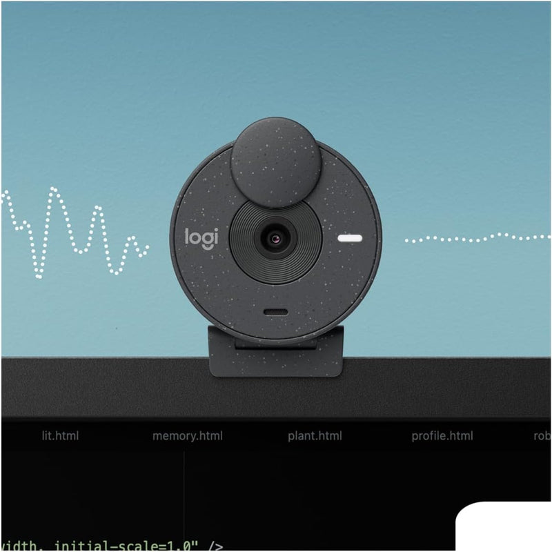 Logitech Brio 300 Full HD A 1080p webcam with auto light correction, noise-reducing mic, and USB-C connectivity - Black