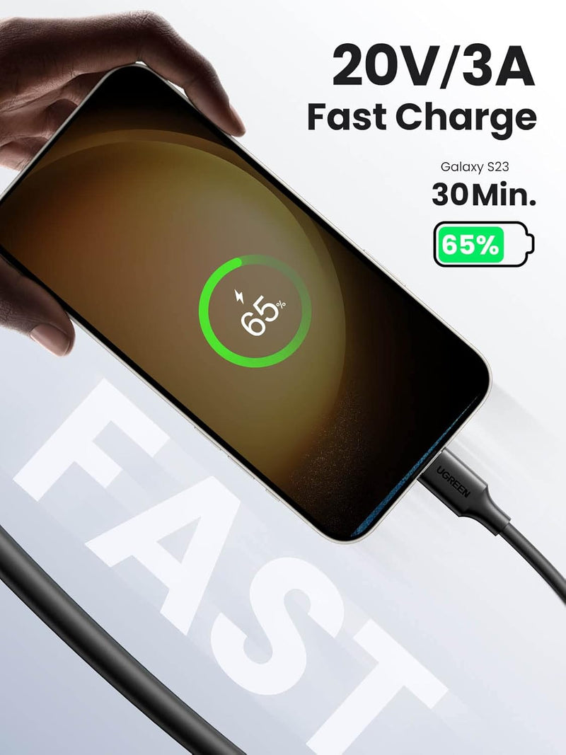 Ugreen USB-C to USB-C PD Fast Charging Cable 60w - US286 - Black