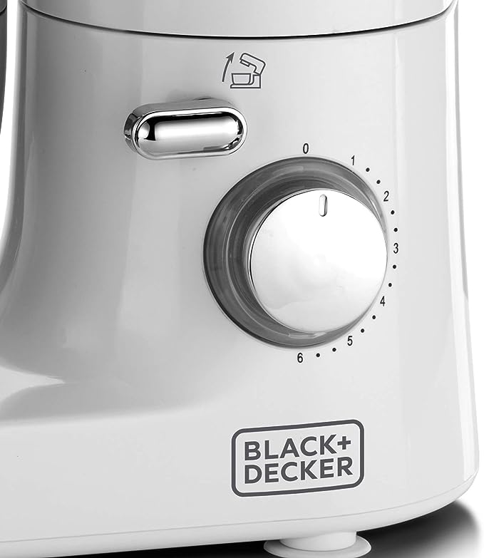 Black & Decker 1000W Stand Mixer, Sm1000-B5 - White/Silver