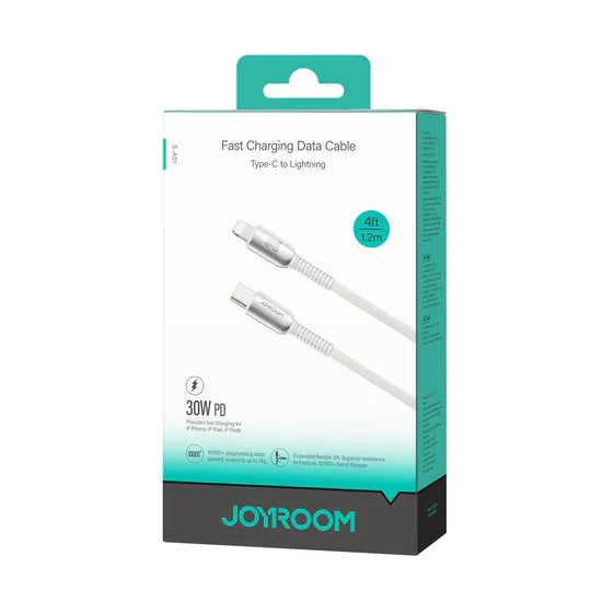 Joyroom Type-C to Lightning 1.2m, Fast Charging Data Cable, 30W - S-A51 - Grey