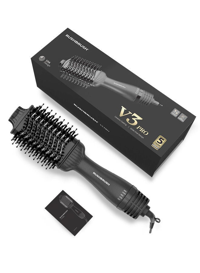 Rush Brush V3 Pro Hair Straightener, 1400W , 3 Speed settings, 4 Temperature - Black