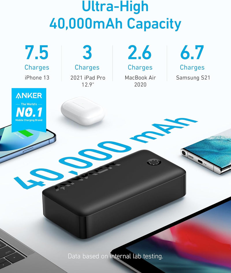 Anker 347 Power Bank High-Speed Charging (40000mAh, 30w) - A1377H11 - Black