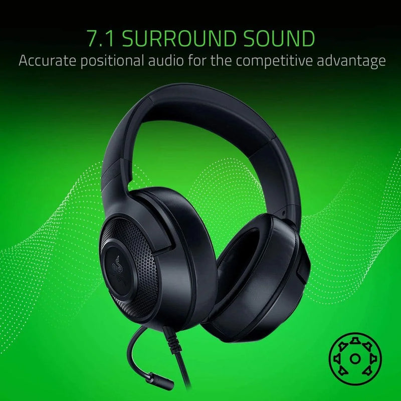 Razer Kraken X Lite Essential Wired Gaming Headset - Black