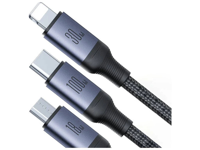 Joyroom Speedy Series 100W 6-in-1 Fast Charging Cable (USB-A+Type-C to L+C+M) 1.5m - SA21-2T3 - Black